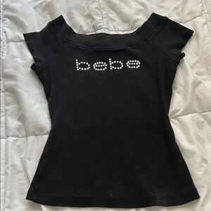 Vintage Bebe Black Tee with Sparkling Logo
